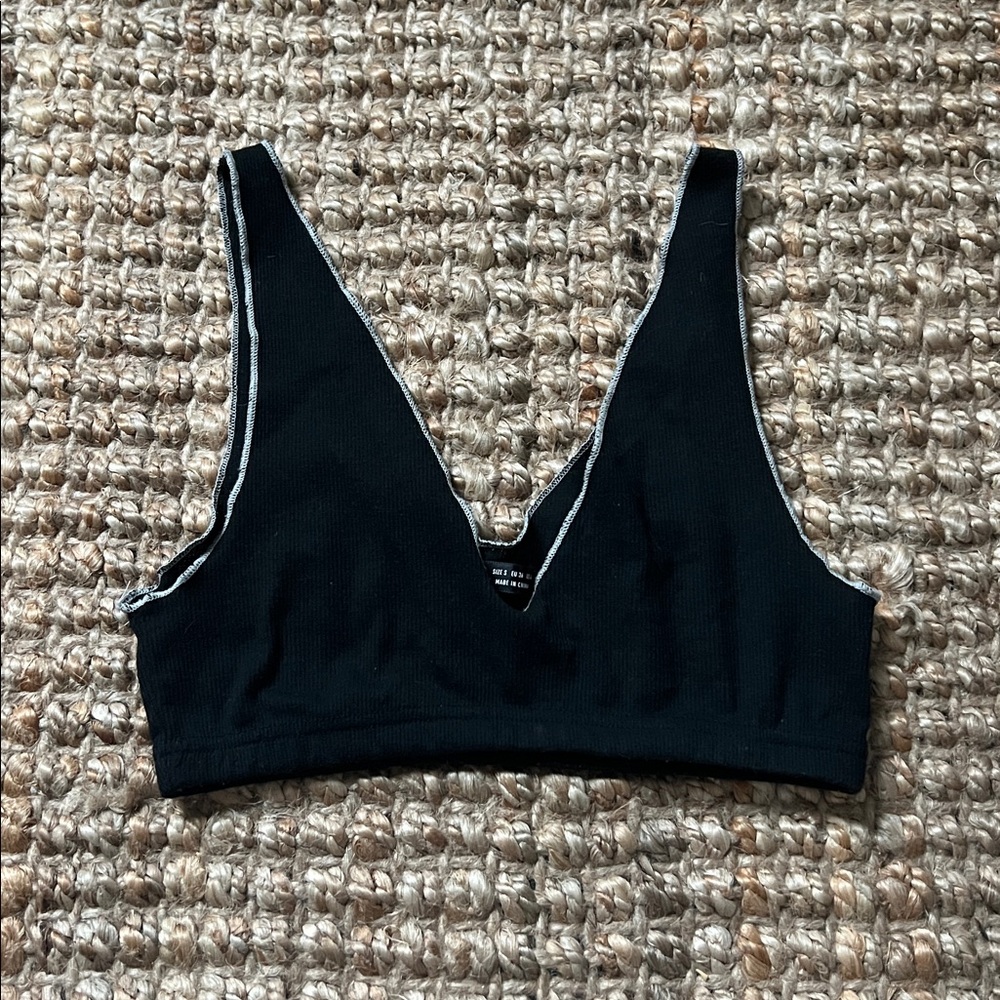Black V-Neck Bralette